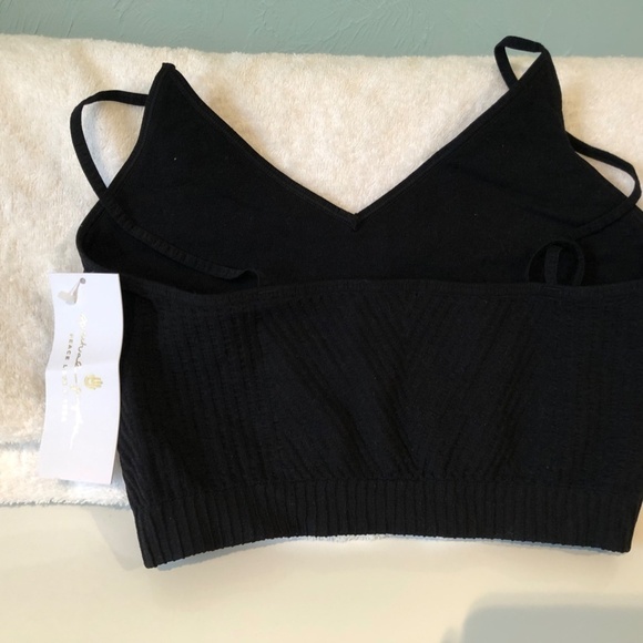 Spiritual Gangster Top Bralette Row Black Textured (XS/S) - NWT - Picture 2 of 8